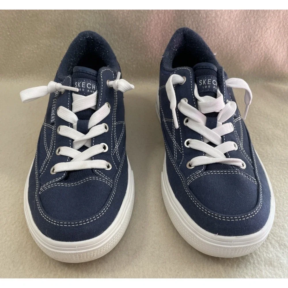 Skechers Los Angeles Arch Fit Arcade Meet Ya There Navy Sneakers Women Sz 6